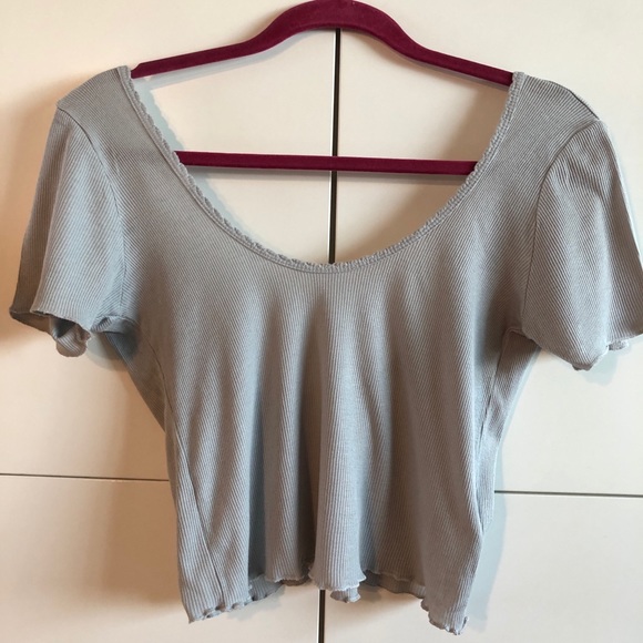 TRULY MADLY DEEPLY LITE GREY CROP - Picture 1 of 5